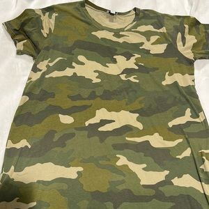 Casual Camouflage T Shirt Dress